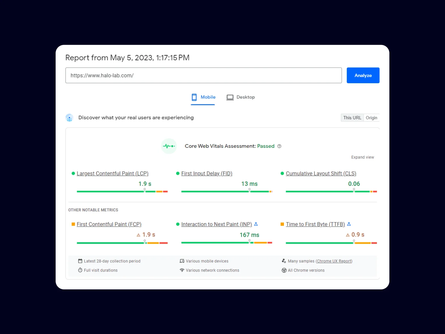 With “Speed Insights”, you can analyze and improve page load times