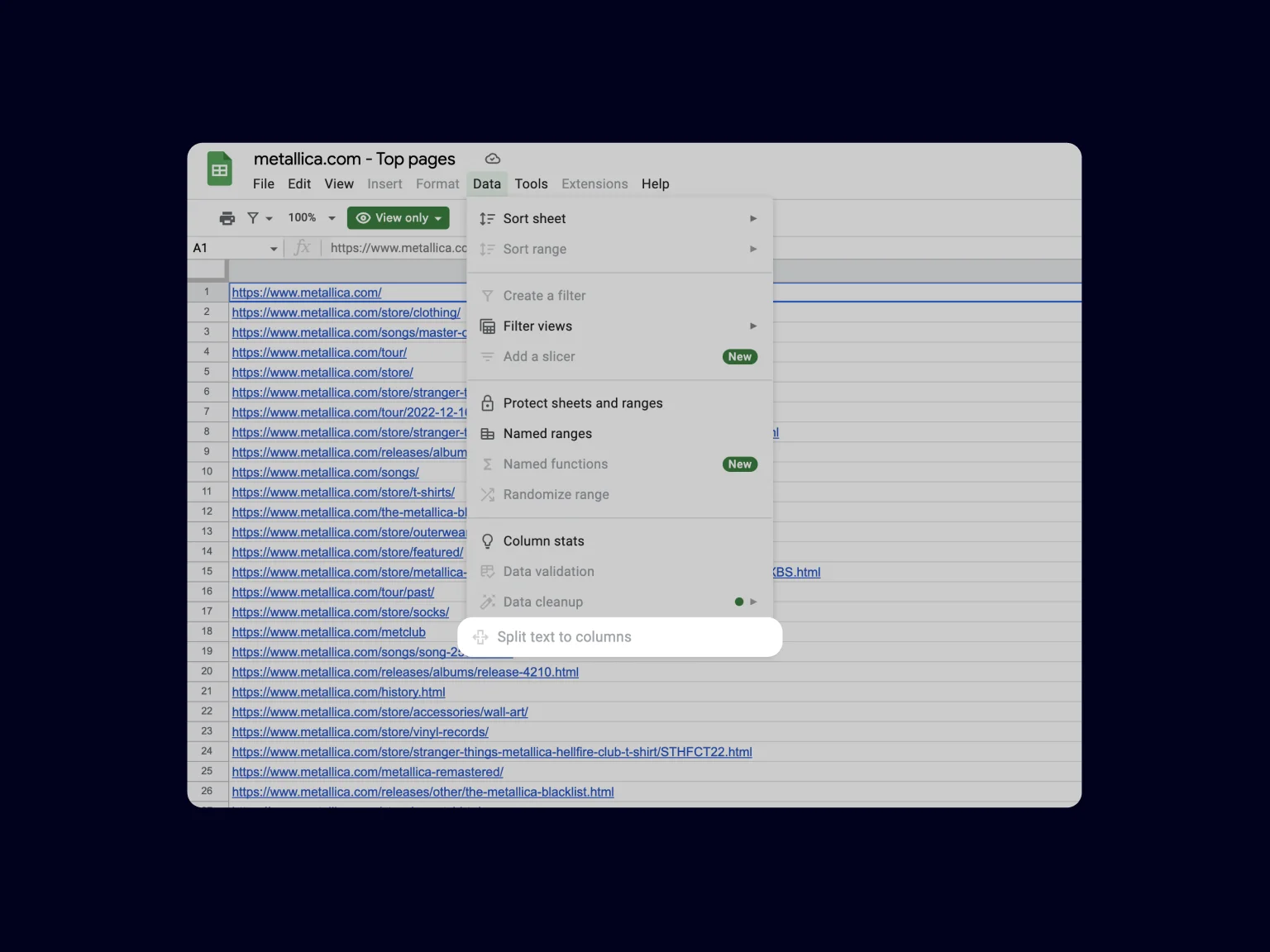 To visualize the data, you need to work with tables