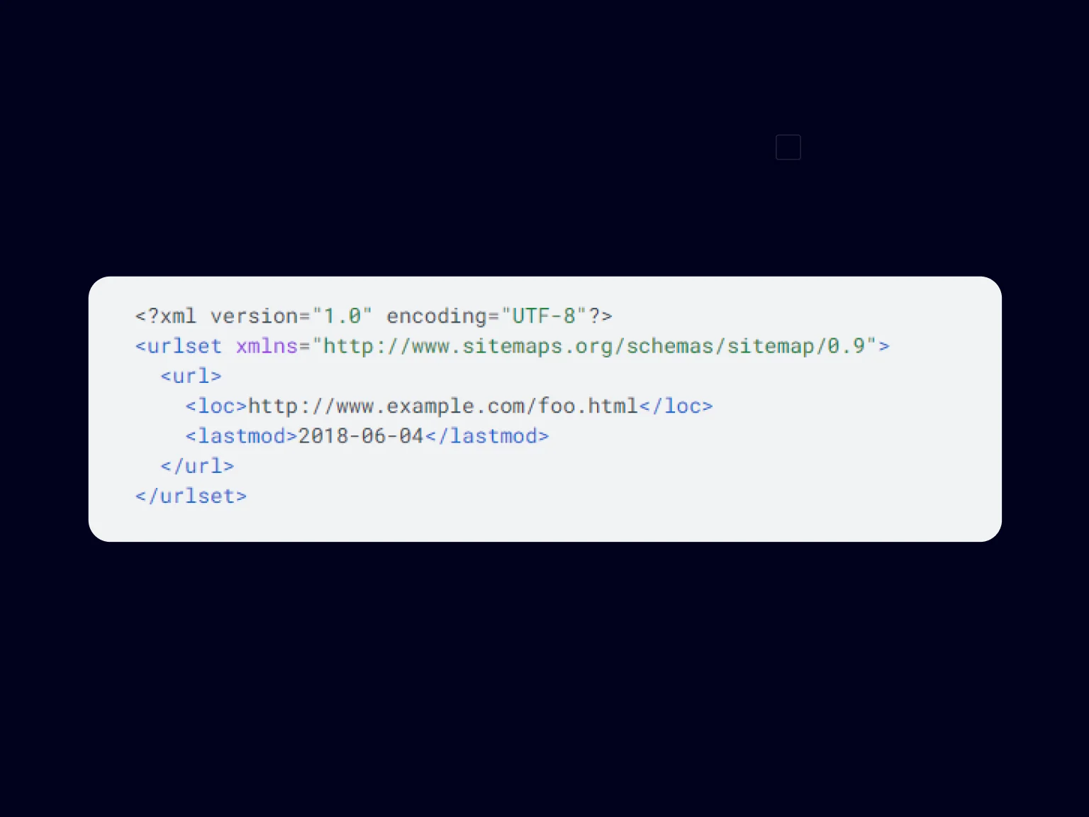 An XML Sitemap example