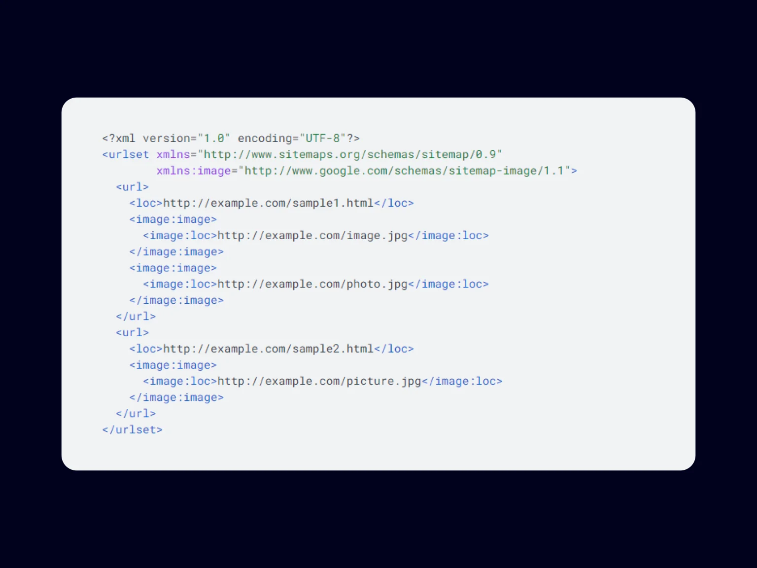 An example of a Sitemap file for images