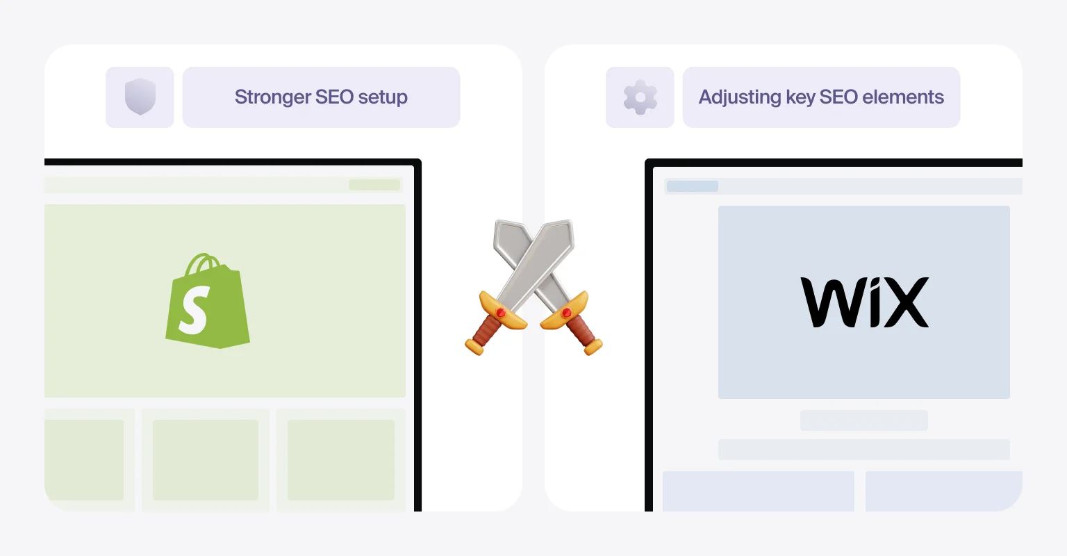 For e-commerce SEO, Shopify outperforms Wix’s basic setup