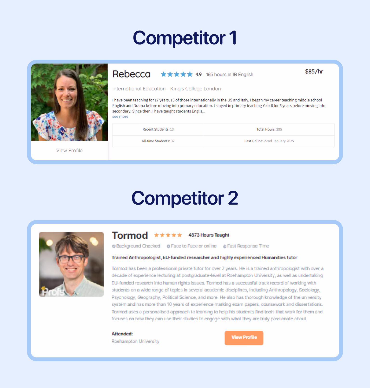 Example of implementation by Competitor