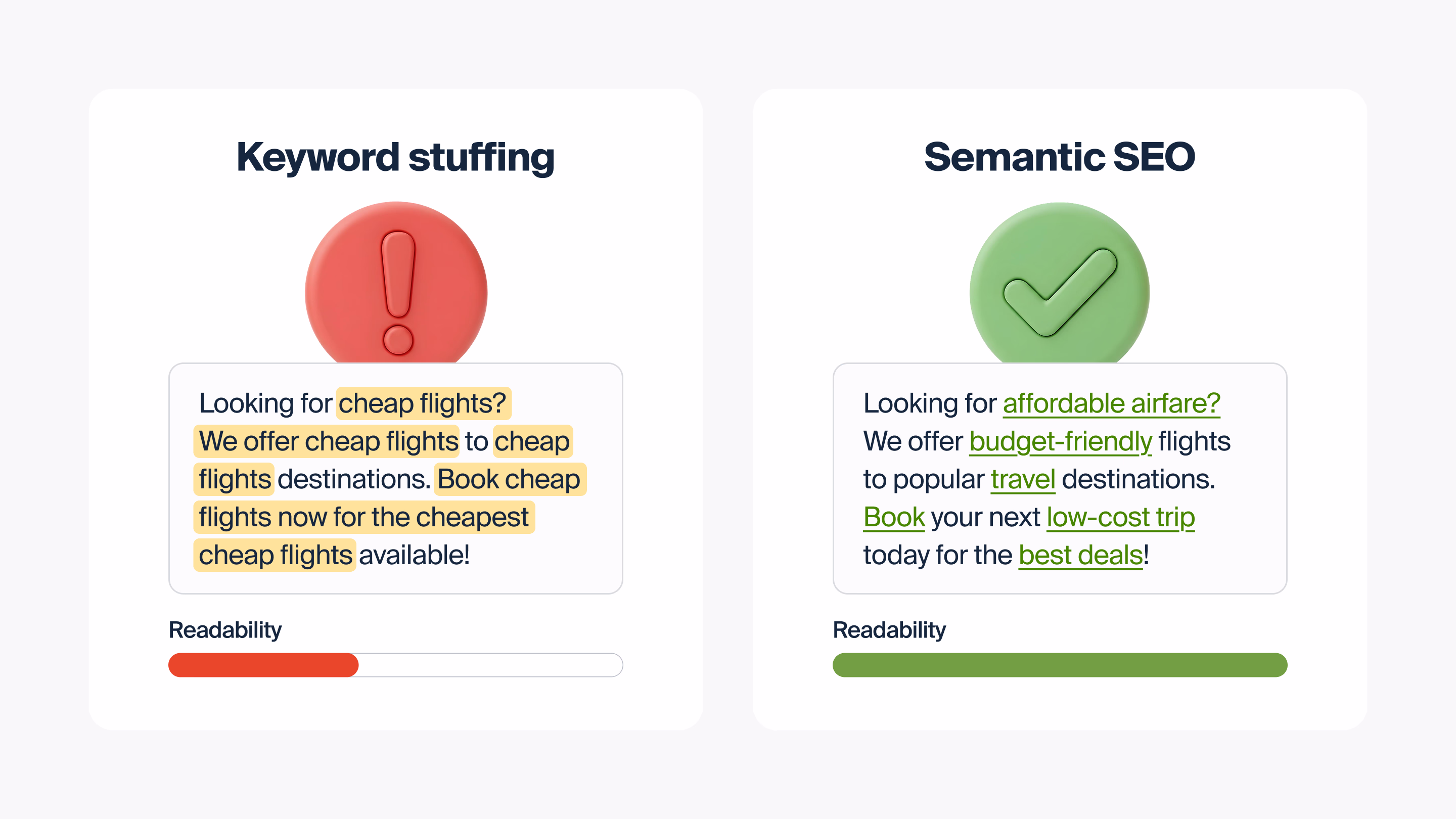Good SEO flows naturally, not from forced keywords